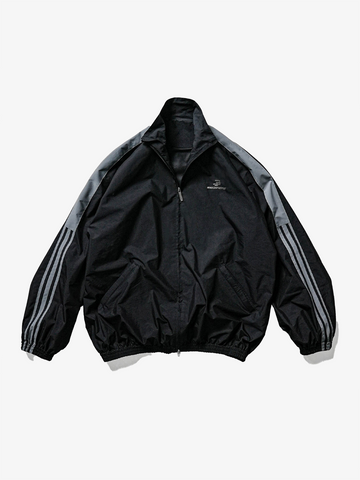 Black Windbreaker Stripe Jacket