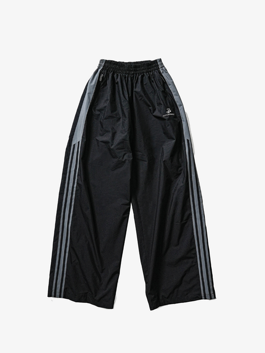 Black Windbreaker Stripe Trackpants