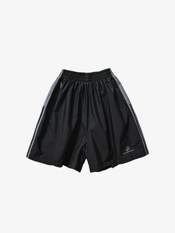 Black Windbreaker Stripe Short