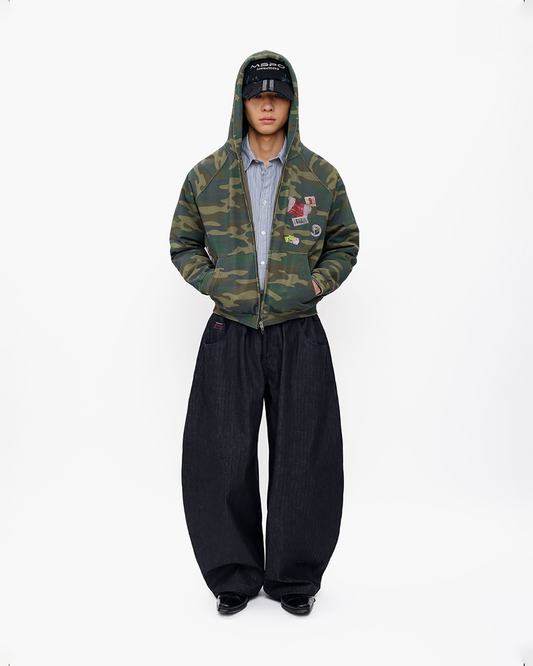 90s Camo Double-Layer Knit Jacket