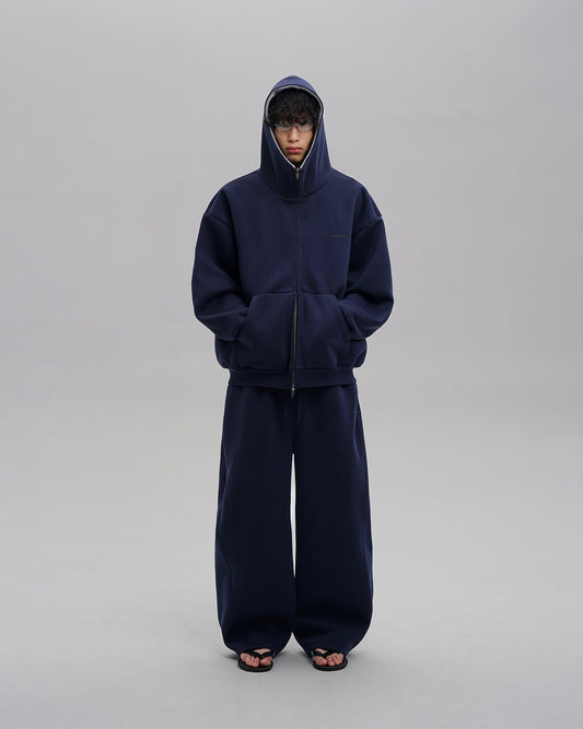Oversized Navy Wide-Leg Sweatpants