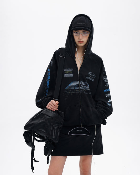 Racing Graphic Zip Hoodie