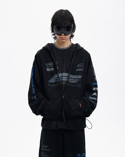 Racing Graphic Zip Hoodie