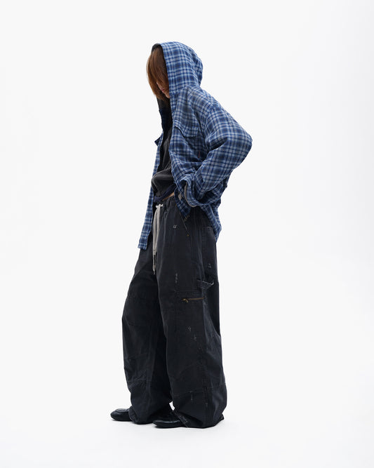 Wide-Leg Vintage Utility Pants