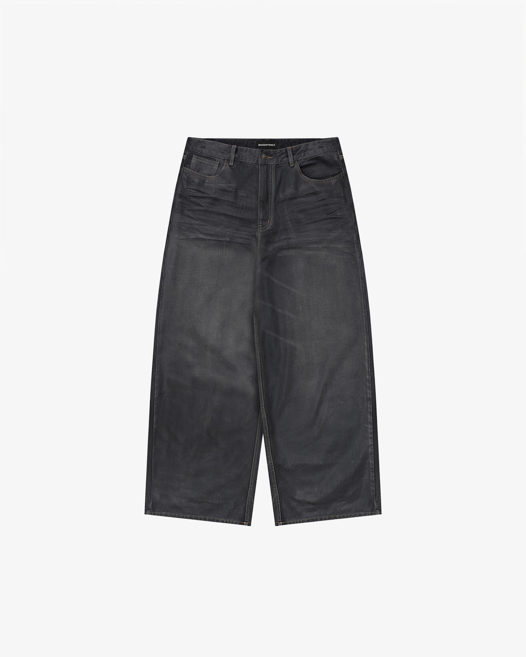 Wide-Leg Wax Denim