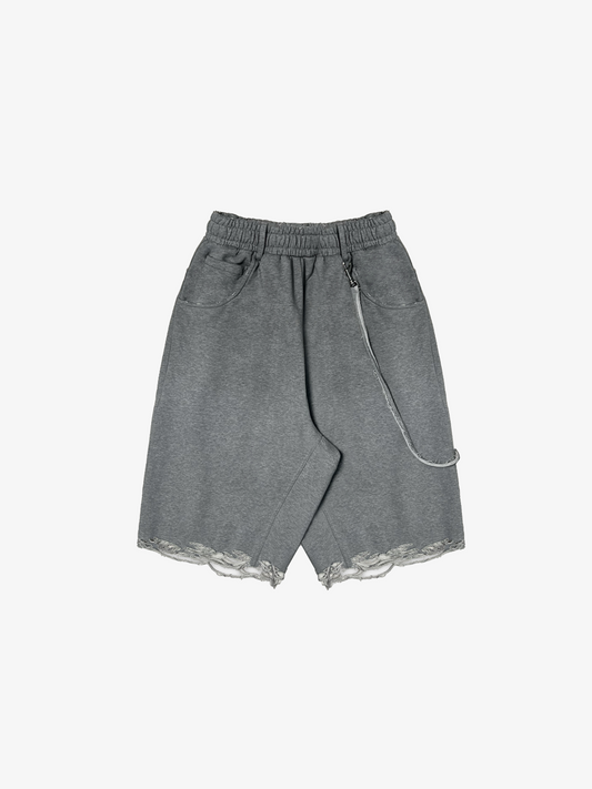 Faded Lace Hem Shorts