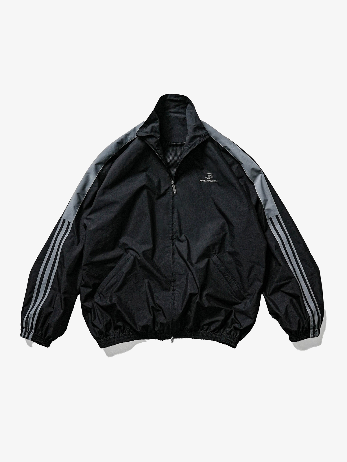 Black Windbreaker Stripe Jacket