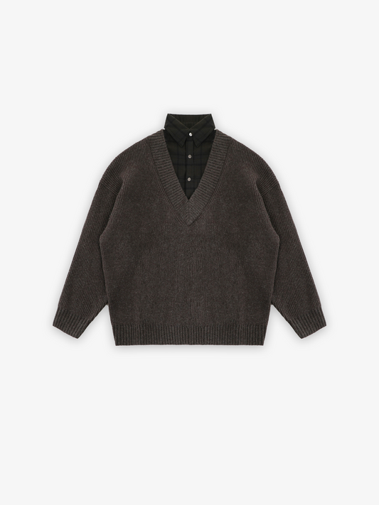 Shirt Wool V-neck Jumper