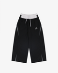 ALL BLACK Layered-Waist Oversize TrackPants