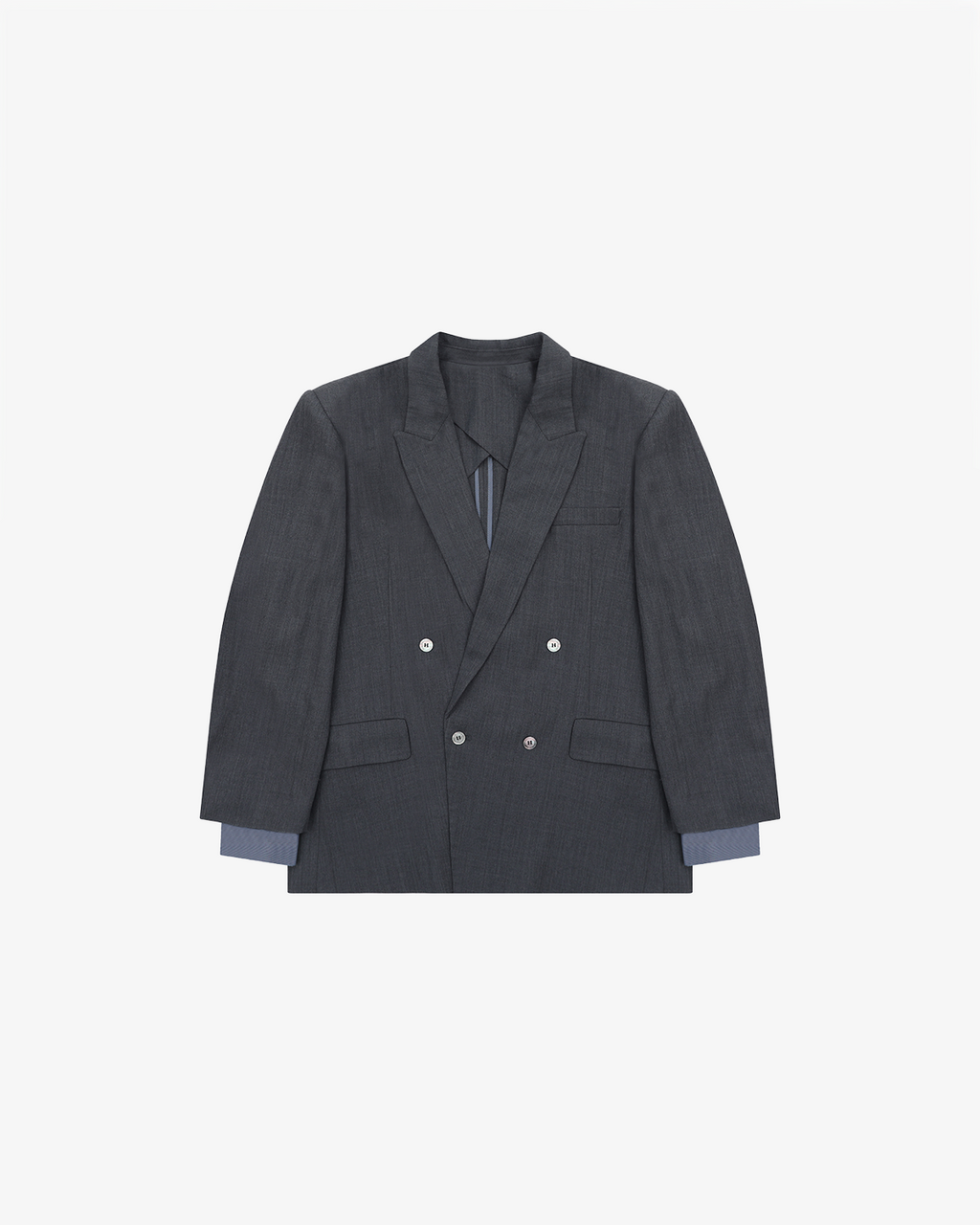 Double-Breasted Faux-Layer Blazer