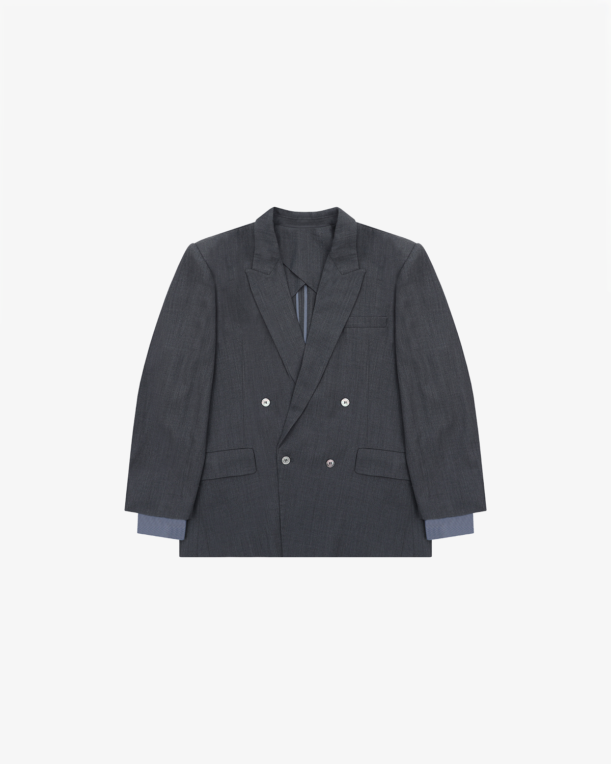 Double-Breasted Faux-Layer Blazer