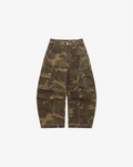 Washed Camo Curved Cargo Pants