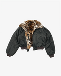 Yota Reversible Leopard Faux-Fur Bomber