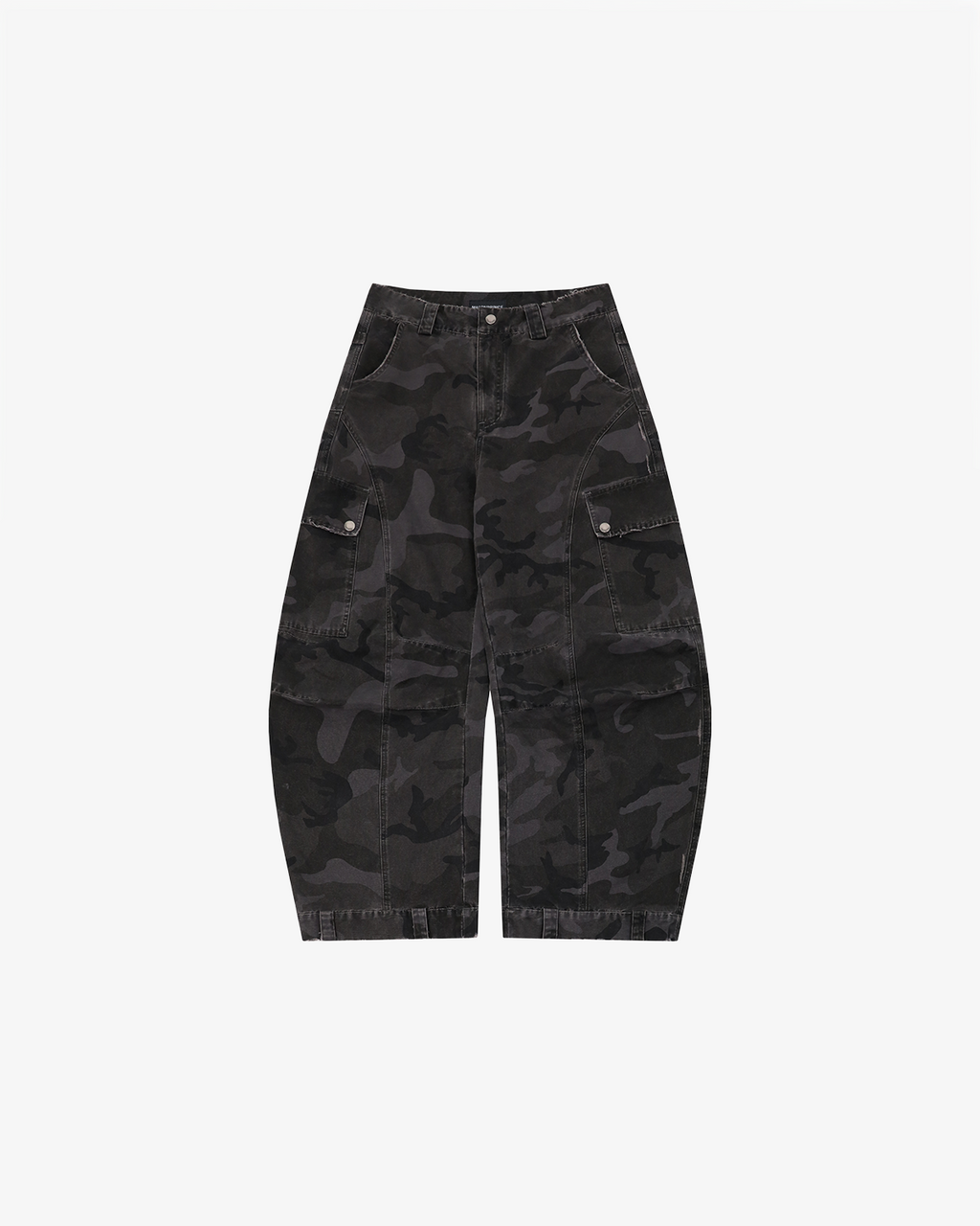 Washed Camo Curved Cargo Pants