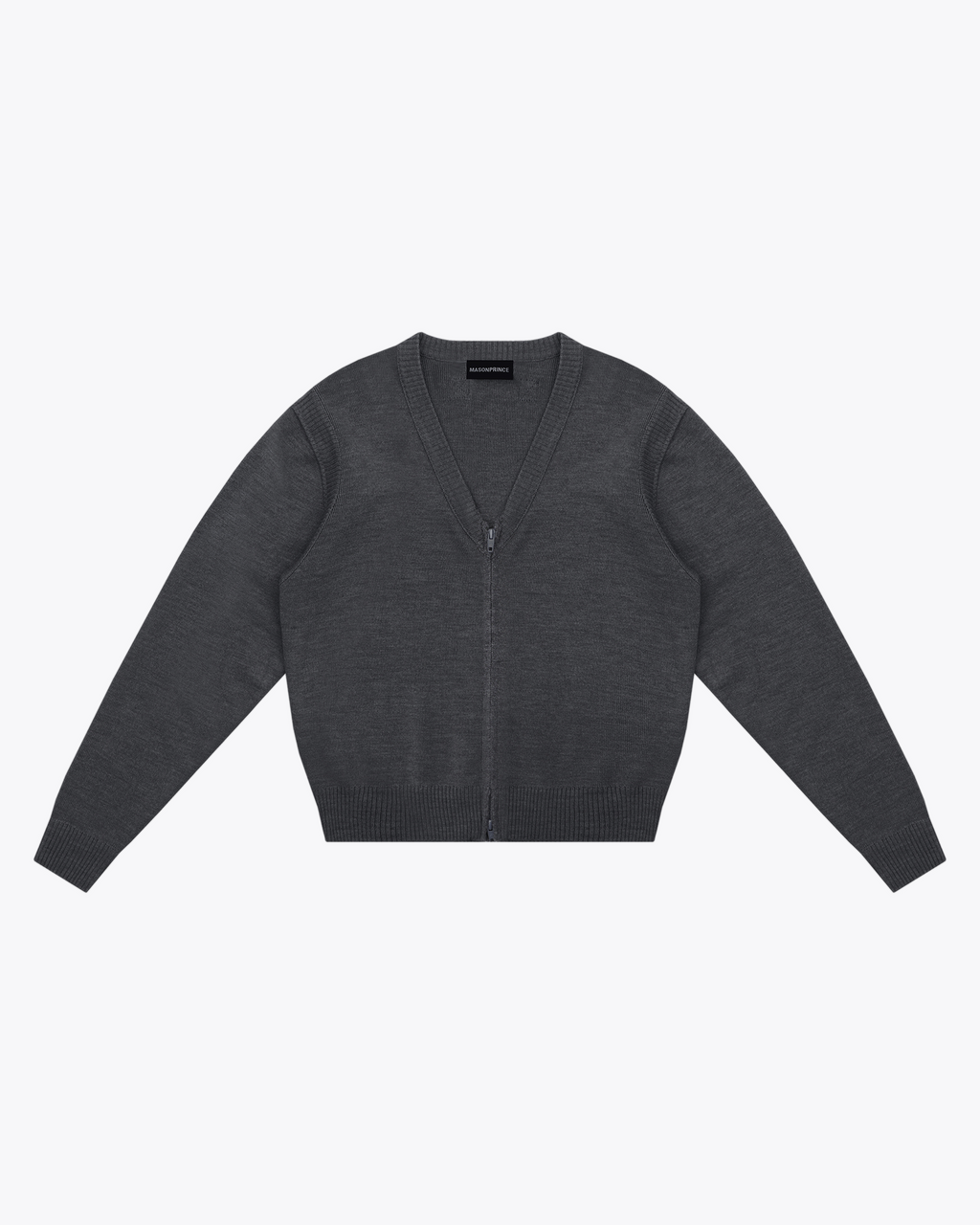 Classic Zip V-Neck Knit Cardigan