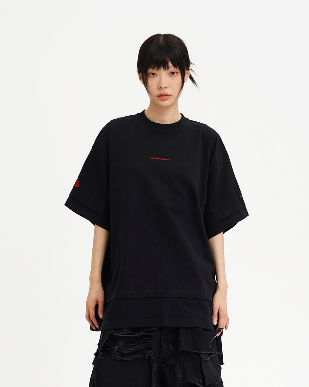 Layered Logo Embroidered Tee