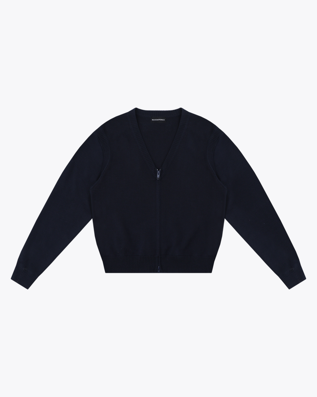Classic Zip V-Neck Knit Cardigan
