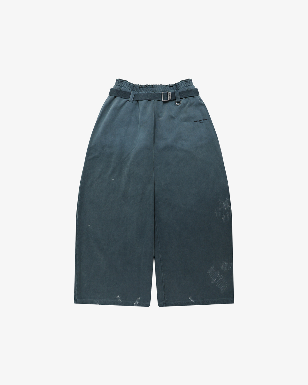 Washed Wide-Leg  Belted Sweatpants