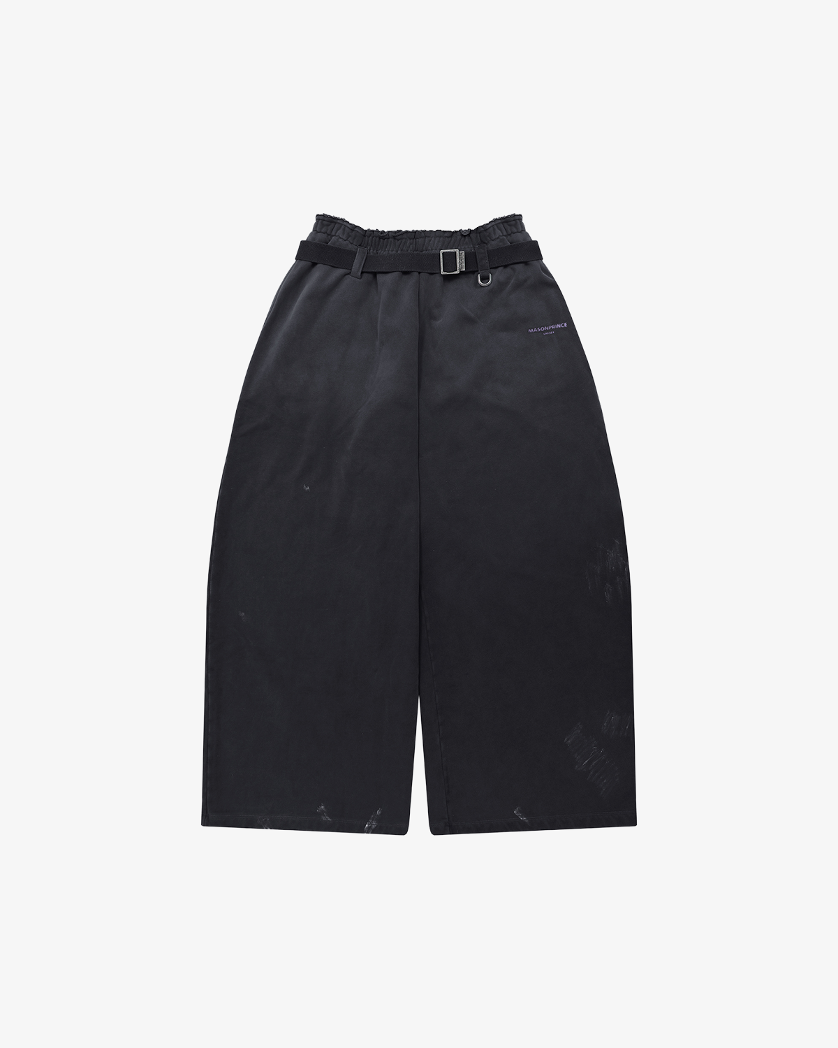 Washed Wide-Leg  Belted Sweatpants