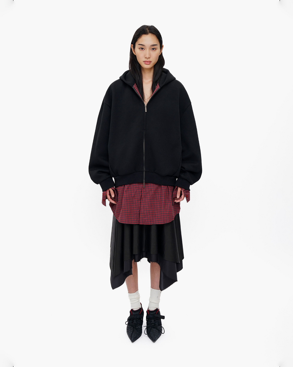 Double Layer Hooded Sweatshirt