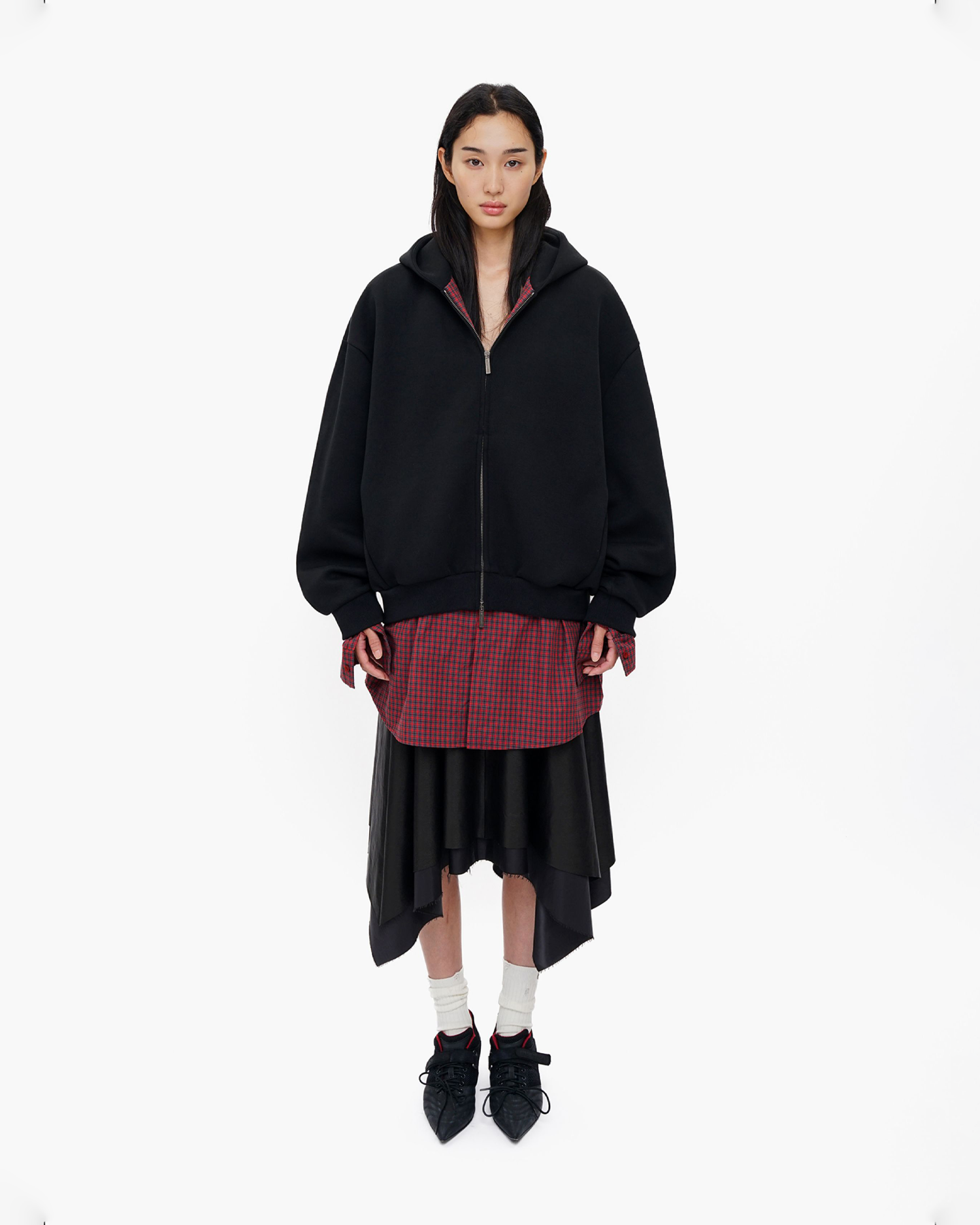 Double Layer Hooded Sweatshirt