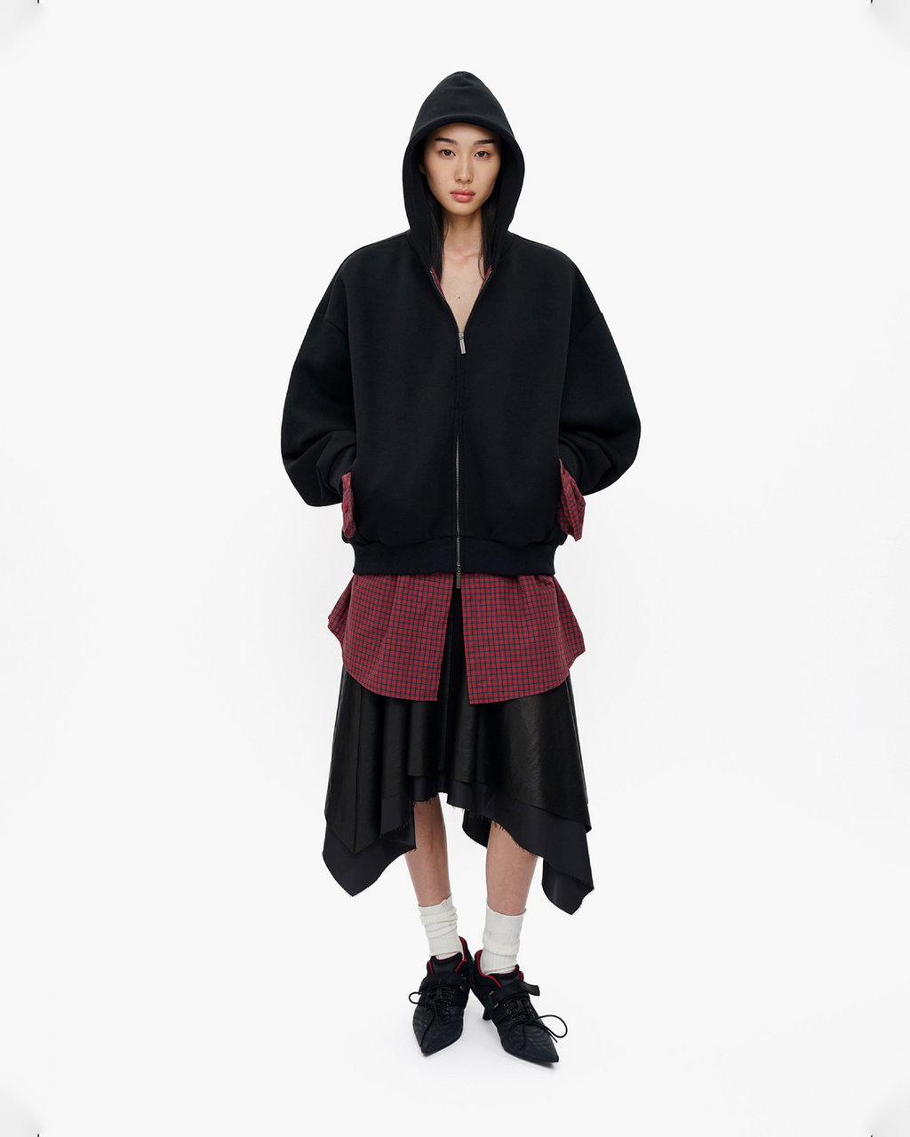 Double Layer Hooded Sweatshirt