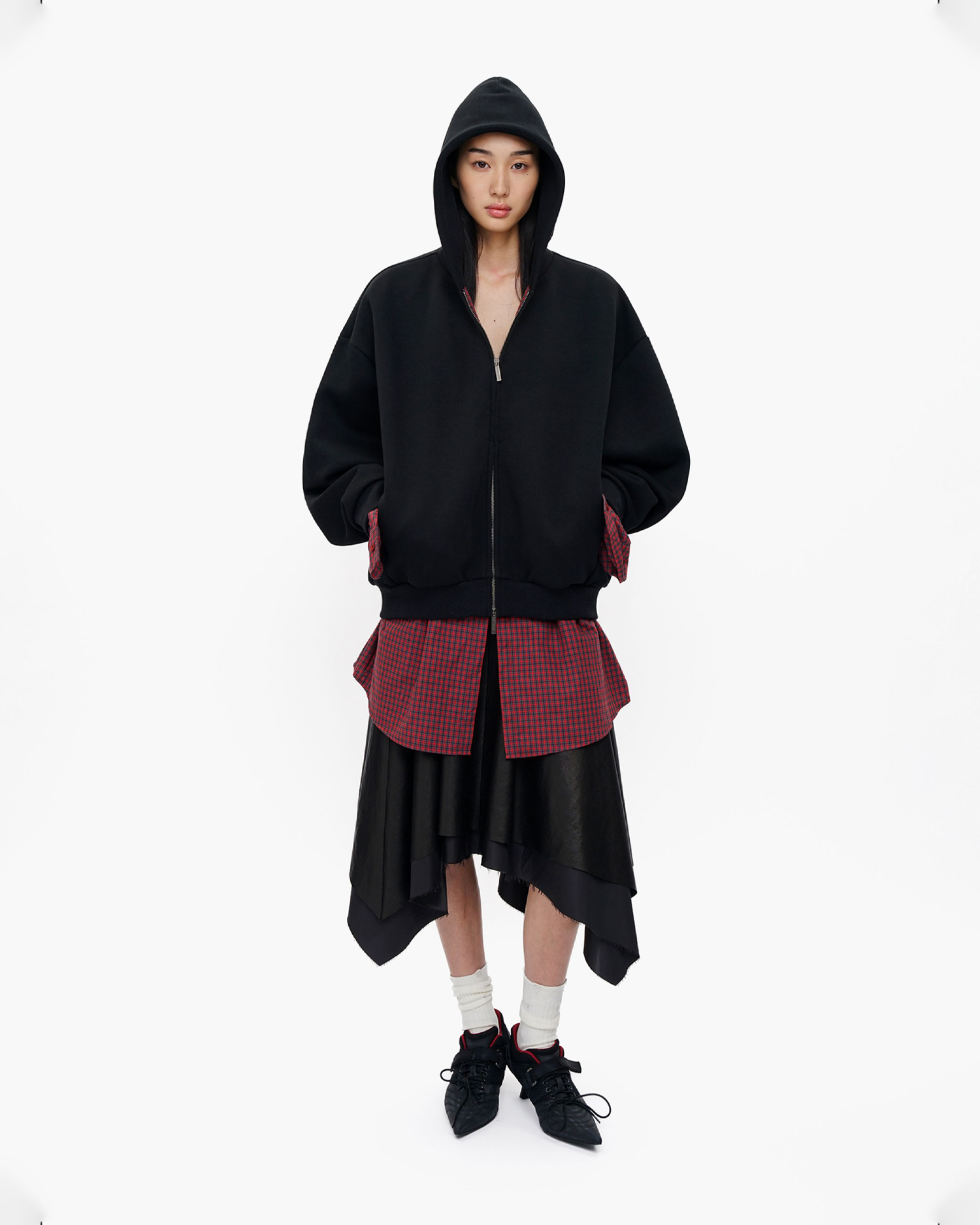 Double Layer Hooded Sweatshirt