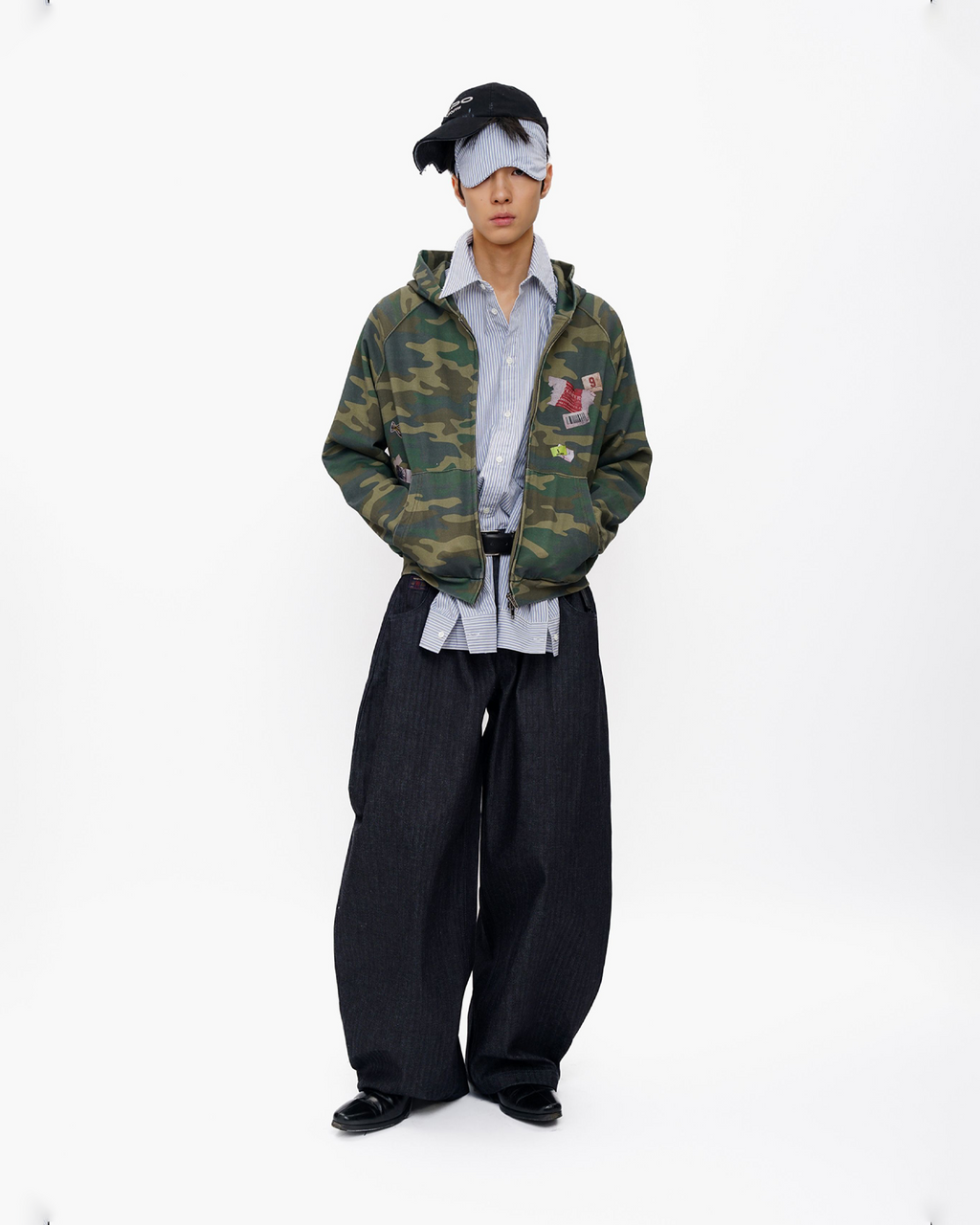 90s Camo Double-Layer Knit Jacket