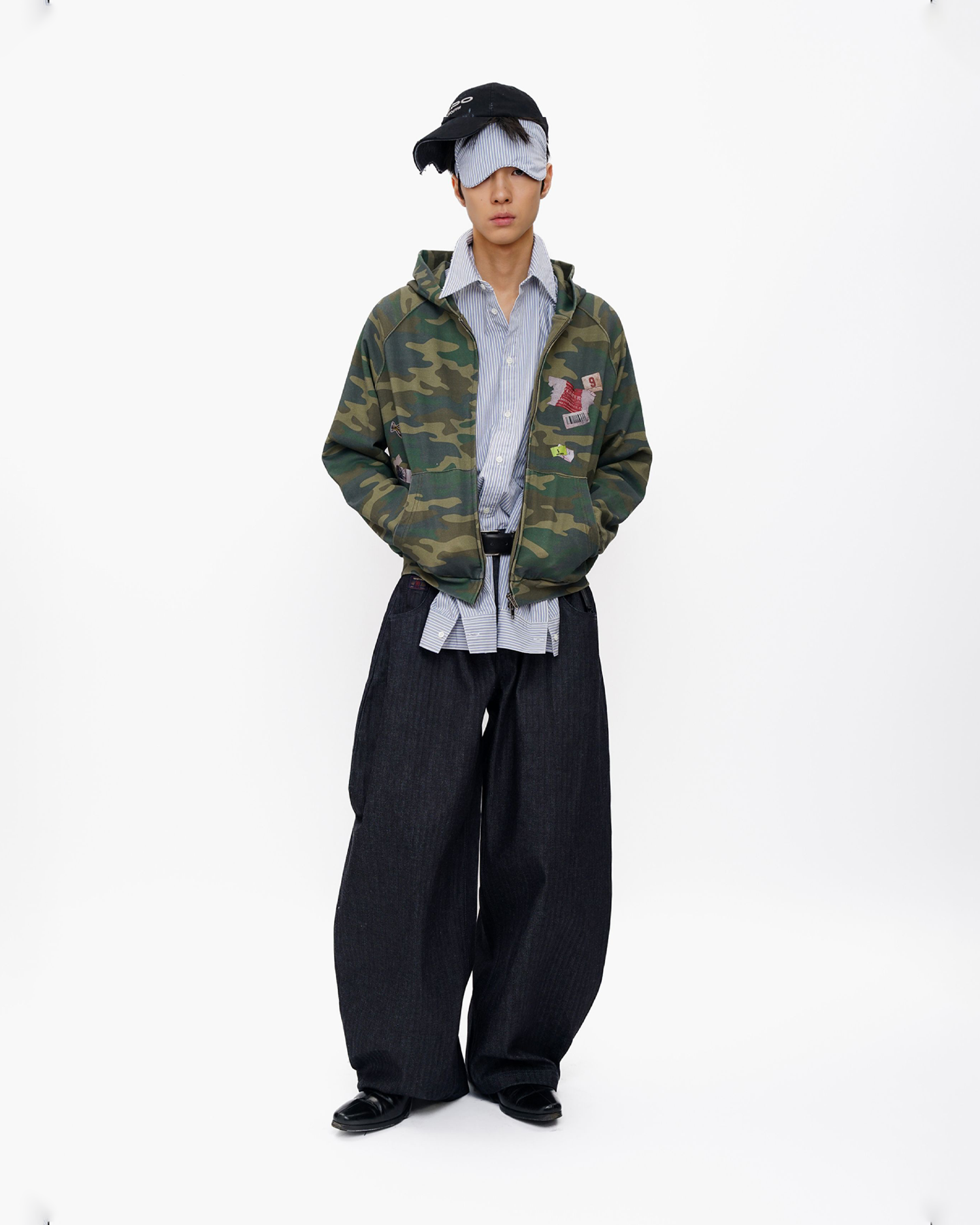 90s Camo Double-Layer Knit Jacket