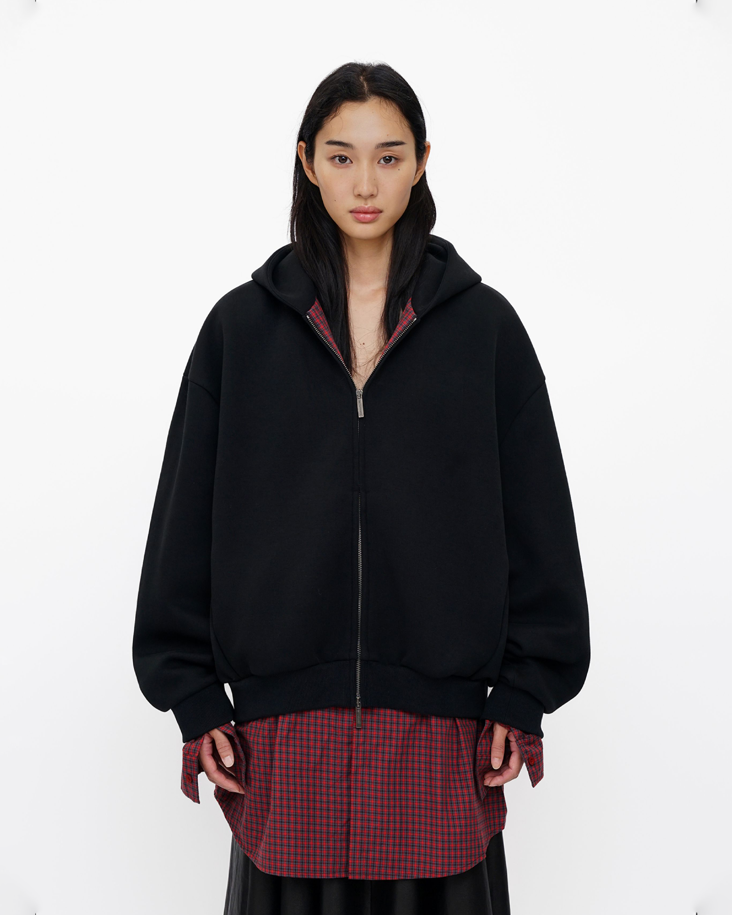 Double Layer Hooded Sweatshirt