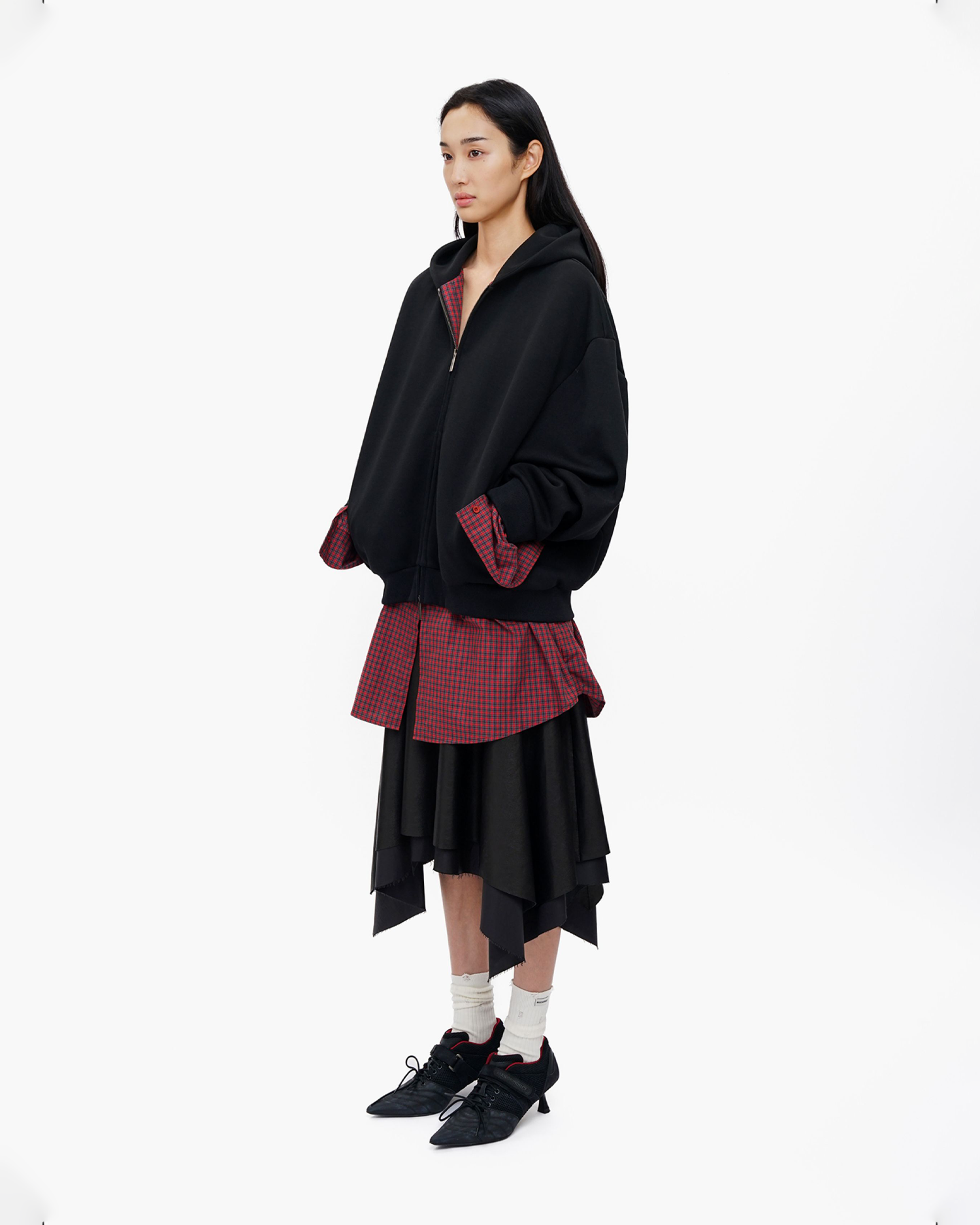 Double Layer Hooded Sweatshirt