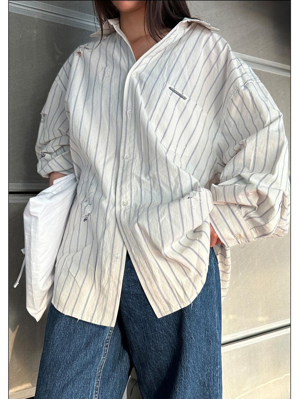 Almond Milk Stripe Classic Shirt