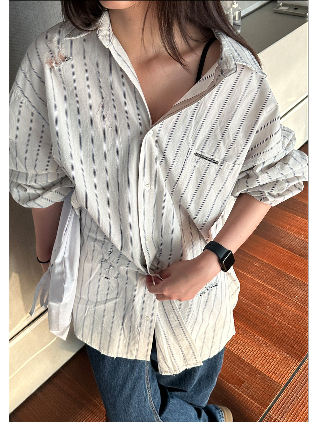 Almond Milk Stripe Classic Shirt