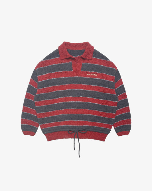 Winter College Striped Polo Sweater