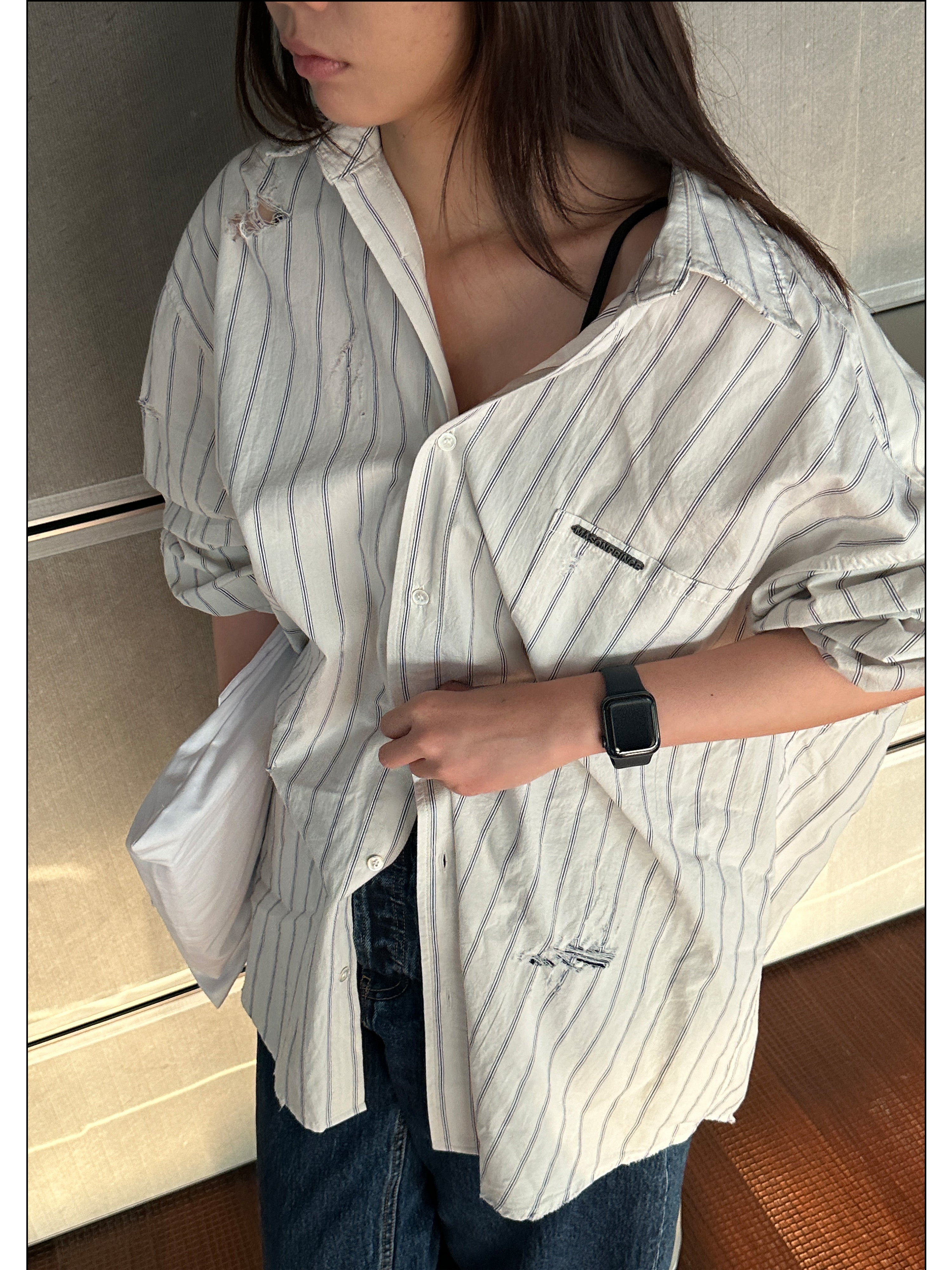 Almond Milk Stripe Classic Shirt