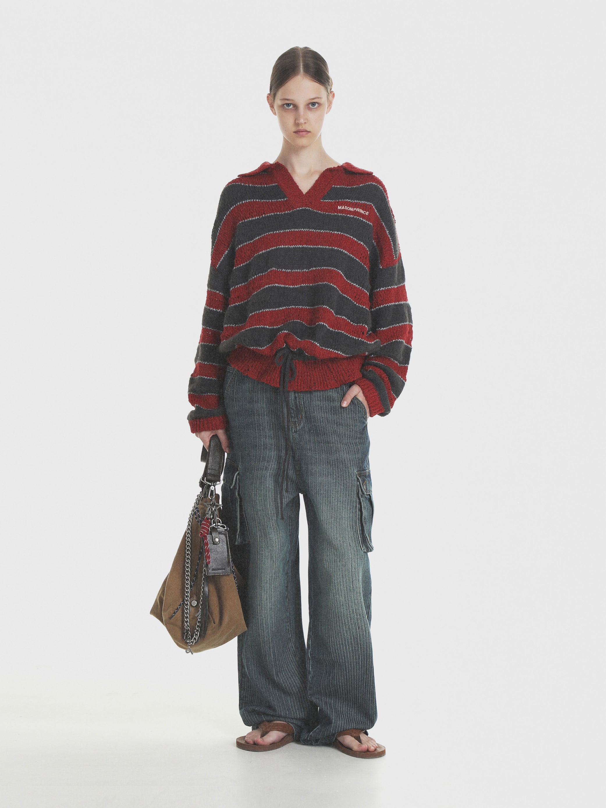 Winter College Striped Polo Sweater