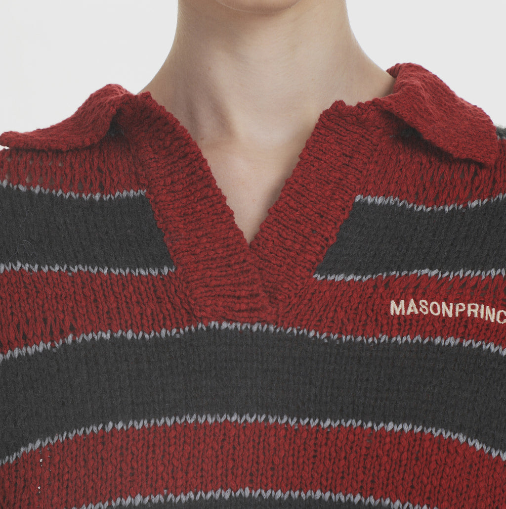 Winter College Striped Polo Sweater