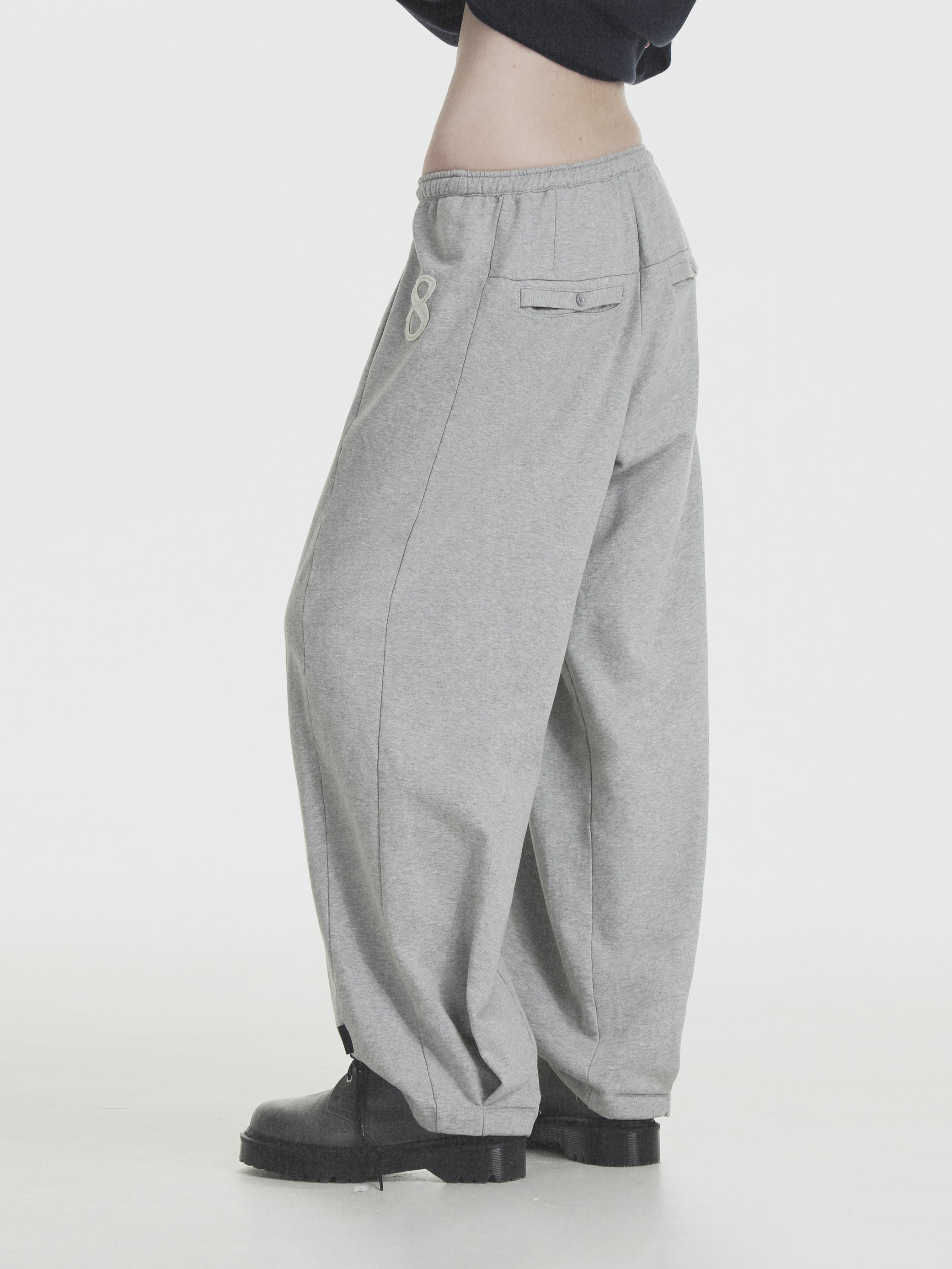 8 Patch Inverted Pleated Sweatpants