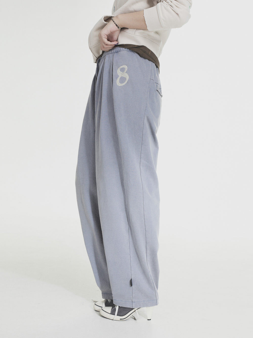 8 Patch Inverted Pleated Sweatpants
