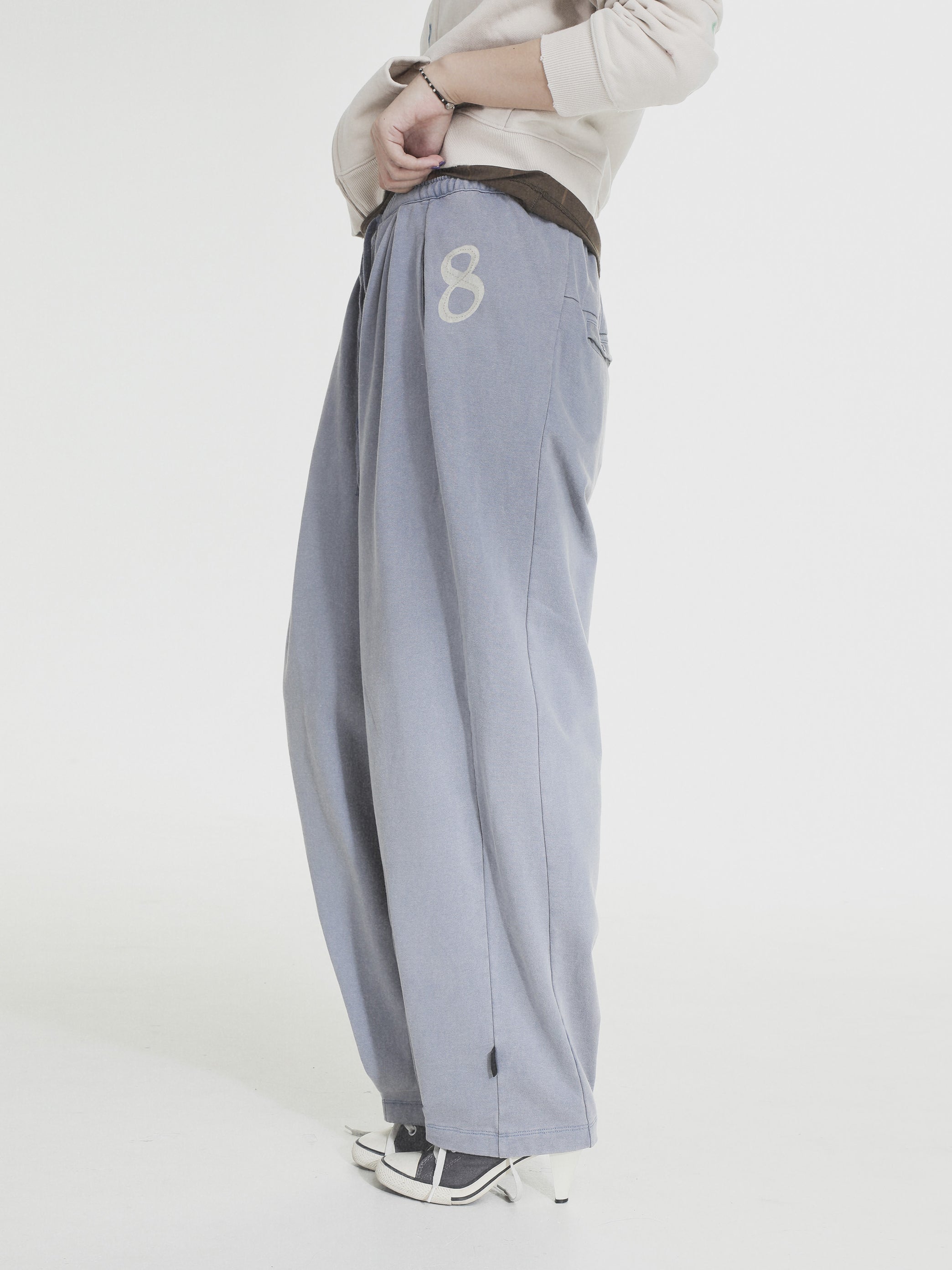 8 Patch Inverted Pleated Sweatpants