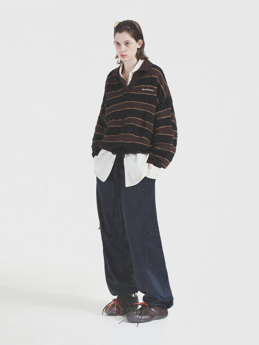 Winter College Striped Polo Sweater