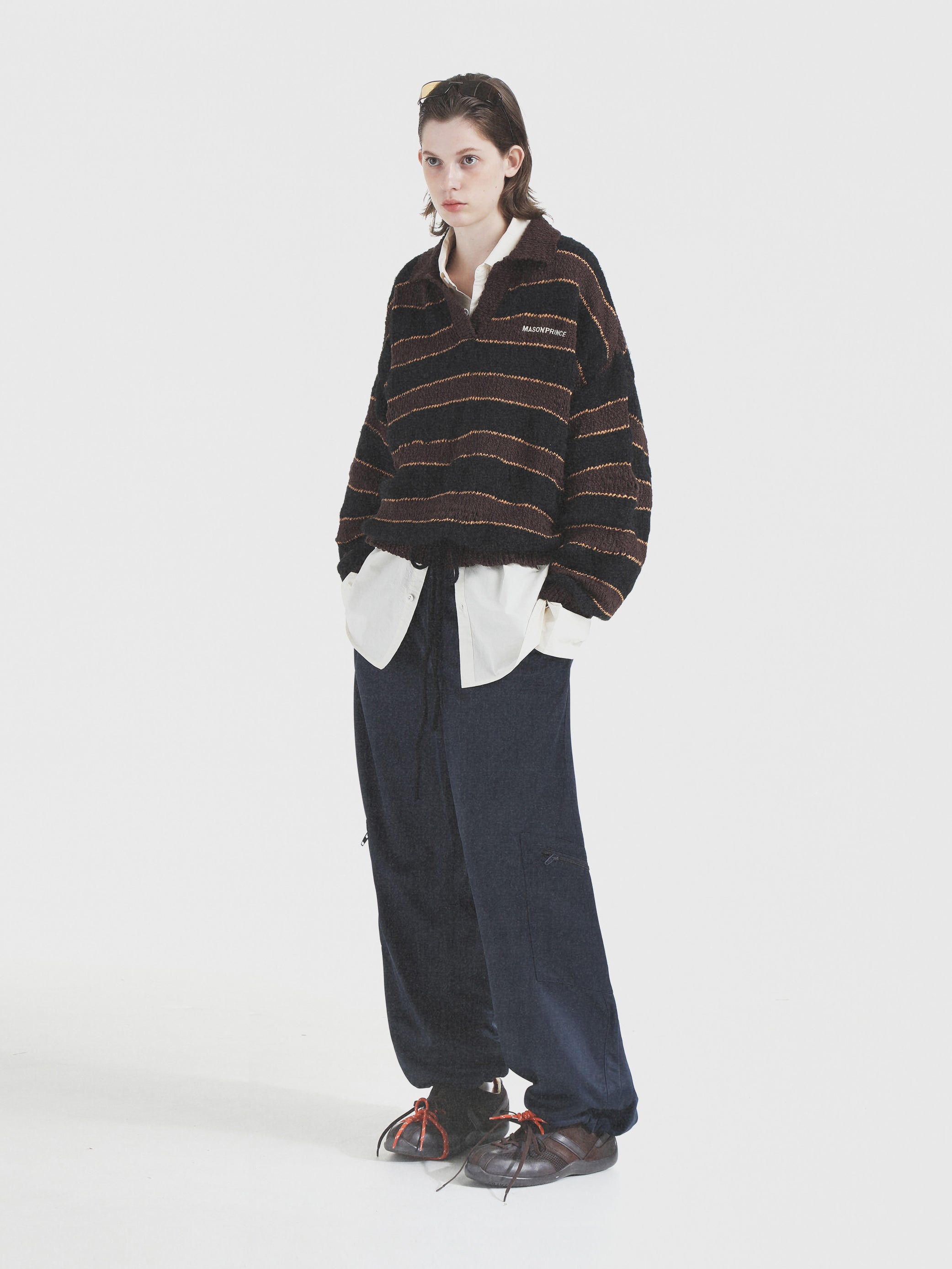 Winter College Striped Polo Sweater