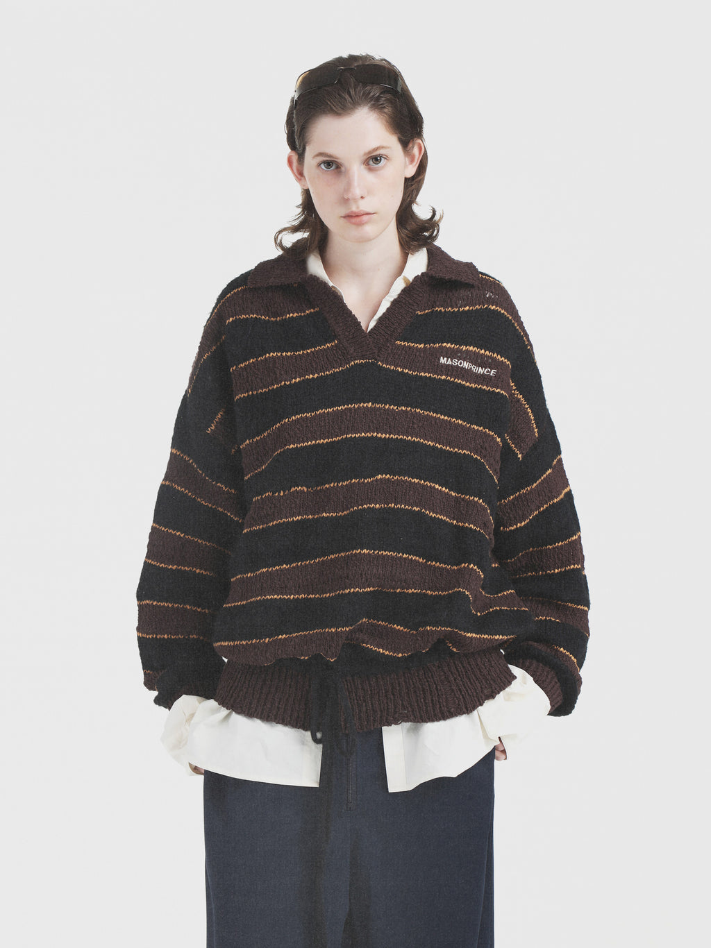 Winter College Striped Polo Sweater