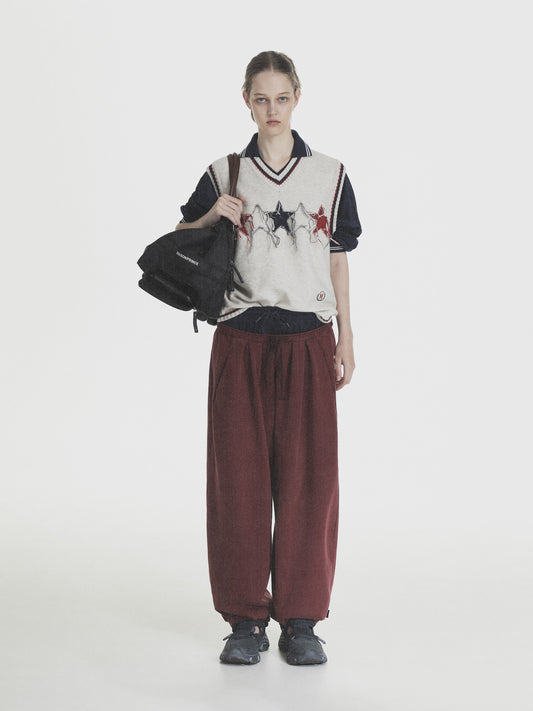 8 Patch Inverted Pleated Sweatpants