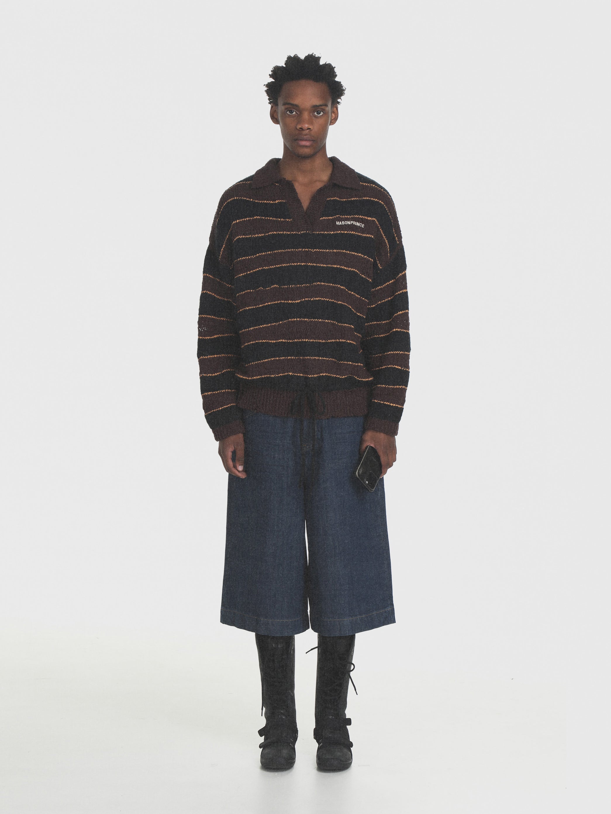 Winter College Striped Polo Sweater