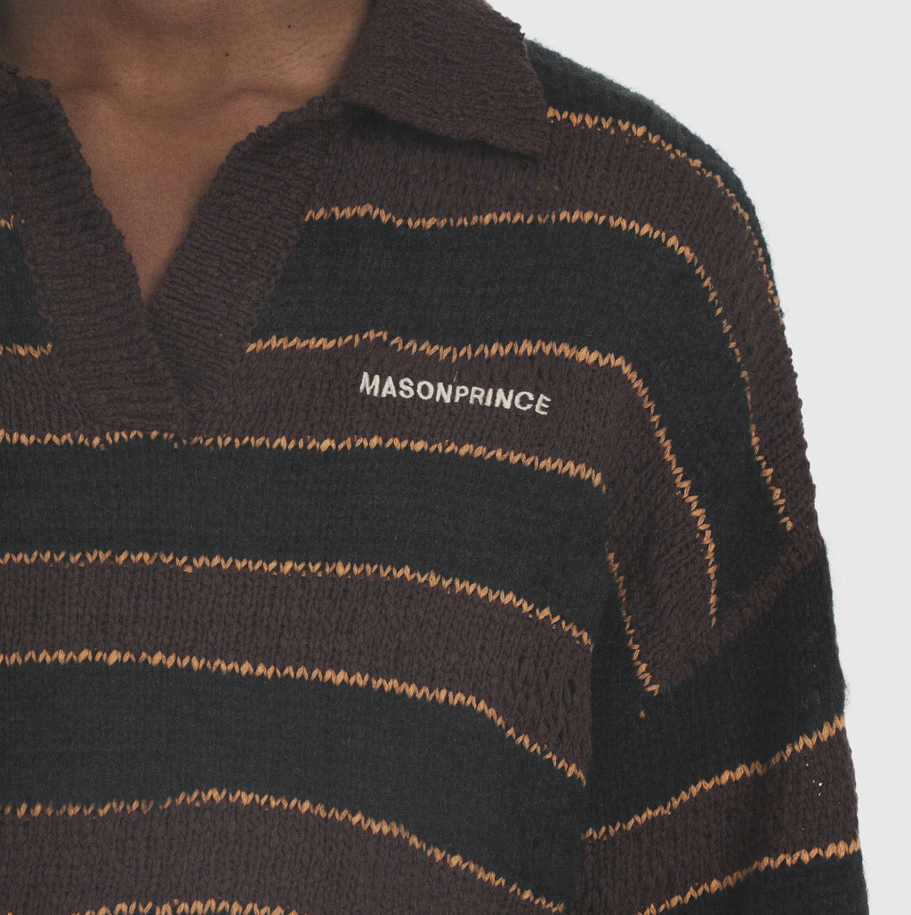 Winter College Striped Polo Sweater