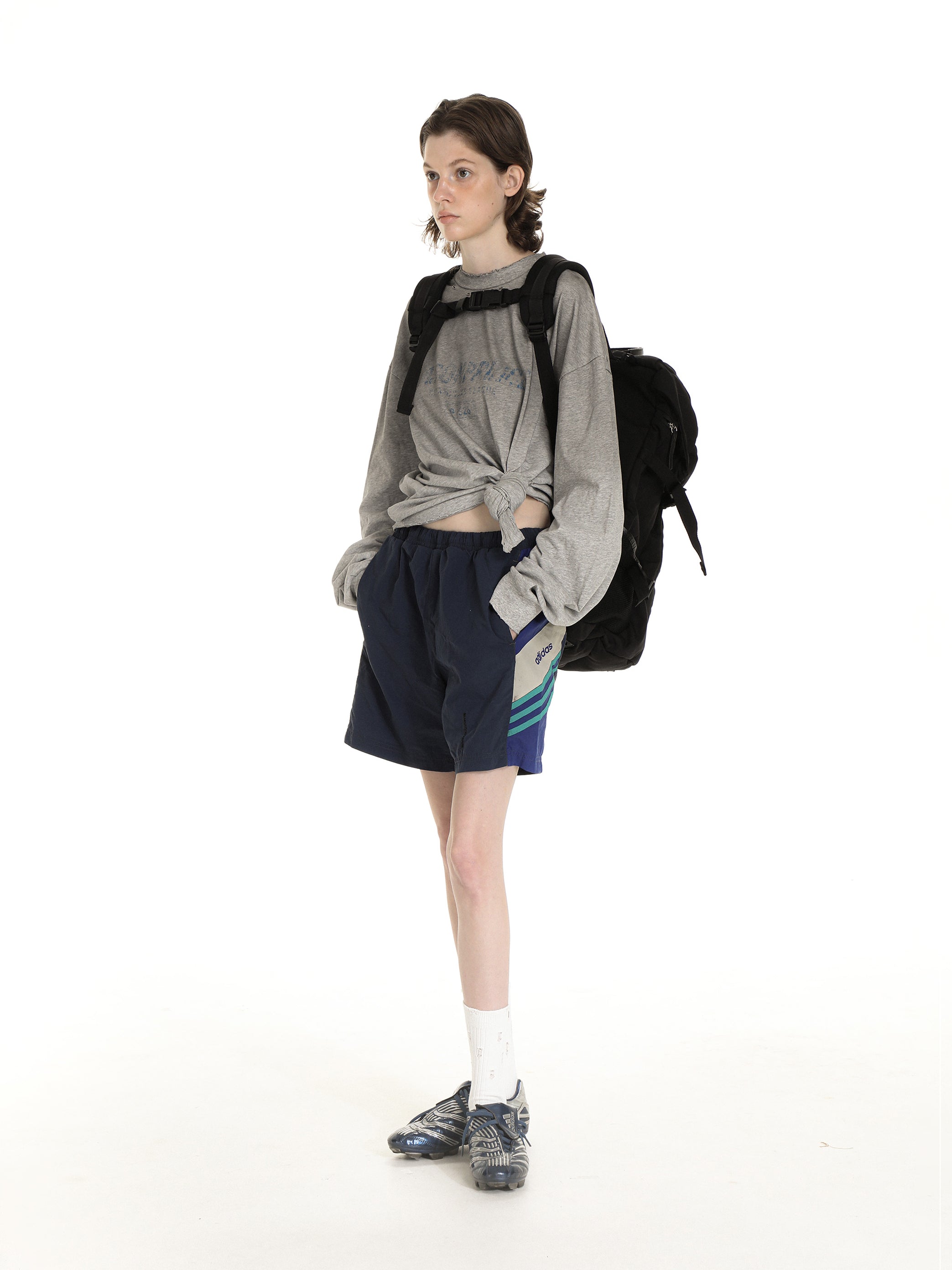 Floral Gray Gradient Damaged Tee-Shirt