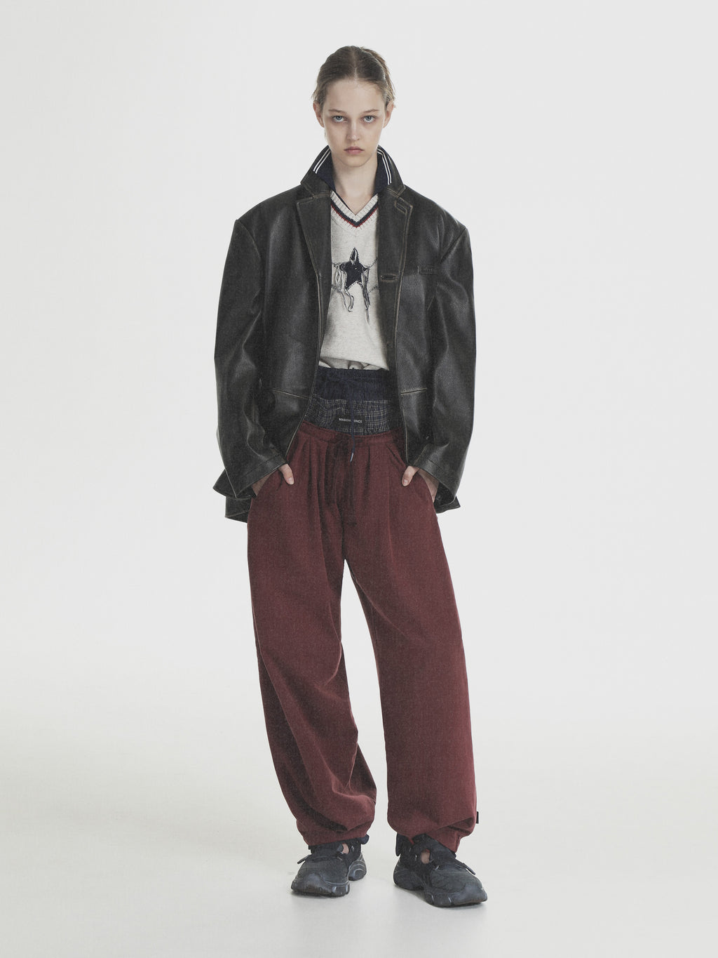 8 Patch Inverted Pleated Sweatpants