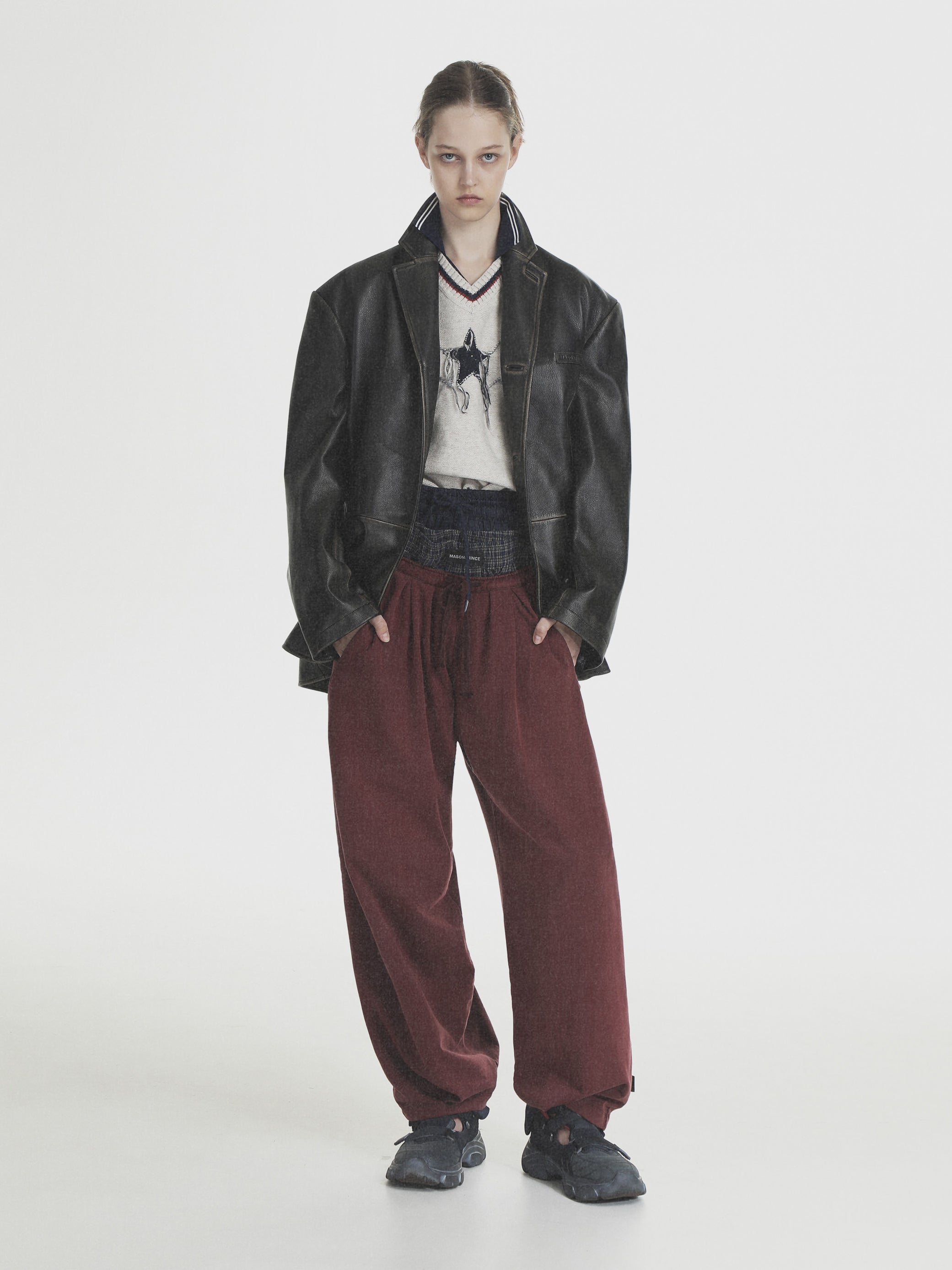 8 Patch Inverted Pleated Sweatpants