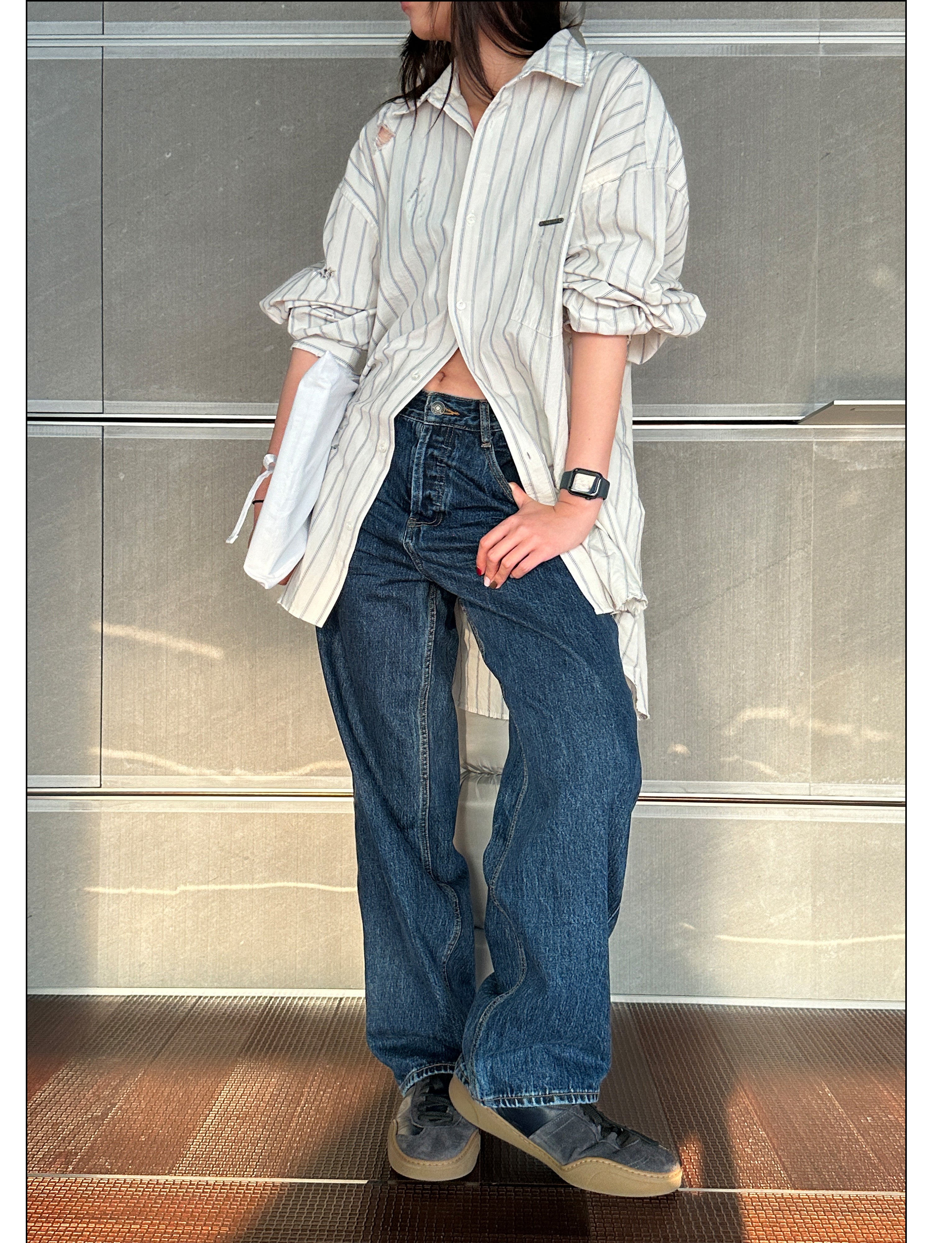 Almond Milk Stripe Classic Shirt